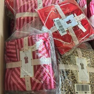 Victoria's Secret Pink and Red Striped Pajama Set